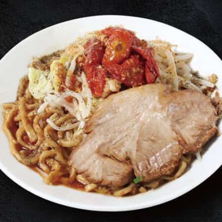 俺の生きる道 トマトまぜそば|品川でラーメンのデリバリならつきじRAMEN TO THE WORLD